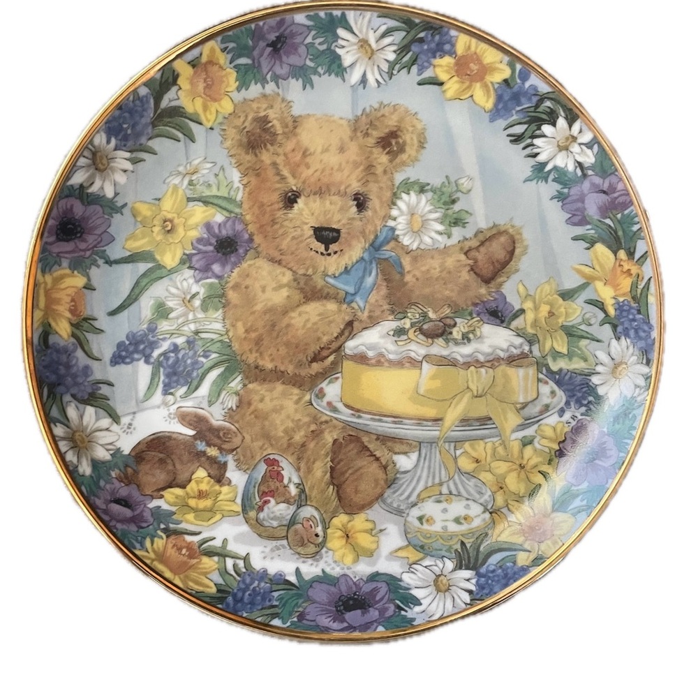 TEDDY’S EASTER TREAT Teddy Bear Plate Franklin Mint Sarah Bengry Numbered